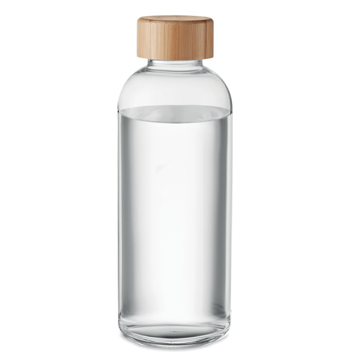Bottle with bamboo lid